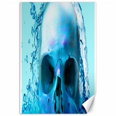 Skull In Water Canvas 12  X 18  (unframed) by icarusismartdesigns