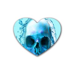 Skull In Water Drink Coasters 4 Pack (heart)  by icarusismartdesigns