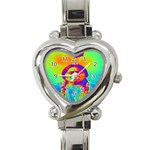 Sitting Bull Heart Italian Charm Watch  Front