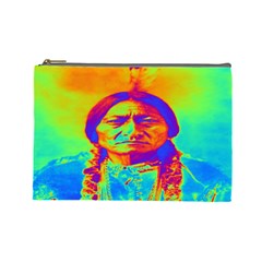 Sitting Bull Cosmetic Bag (large) by icarusismartdesigns