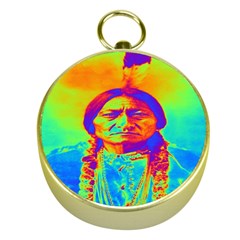 Sitting Bull Gold Compass by icarusismartdesigns