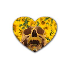 Sunflowers Drink Coasters 4 Pack (heart)  by icarusismartdesigns