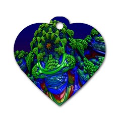 Abstract 1x Dog Tag Heart (two Sided) by icarusismartdesigns