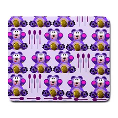 Fms Honey Bear With Spoons Large Mouse Pad (rectangle) by FunWithFibro