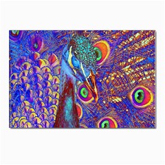 Peacock Postcard 4 x 6  (10 Pack) by icarusismartdesigns