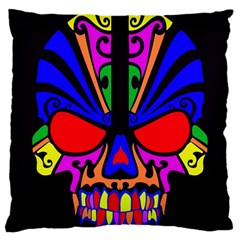 Skull In Colour Large Cushion Case (single Sided)  by icarusismartdesigns