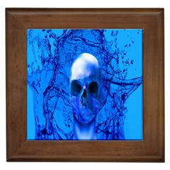 Alien Blue Framed Ceramic Tile by icarusismartdesigns