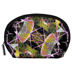 Geometric Grunge Pattern Print Accessory Pouch (large) by dflcprints