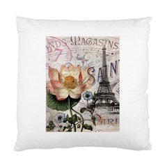 Vintage Paris Eiffel Tower Floral Cushion Case (two Sided)  by chicelegantboutique