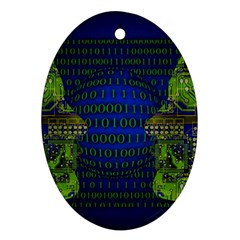 Binary Communication Oval Ornament (two Sides) by StuffOrSomething