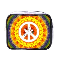 Psychedelic Peace Dove Mandala Mini Travel Toiletry Bag (one Side) by StuffOrSomething