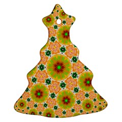 Yellow Flower Rosette Christmas Tree Ornament (two Sides) by rosetteornaments