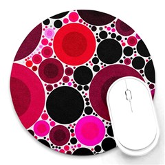 Retro Polka Dot  8  Mouse Pad (round) by OCDesignss