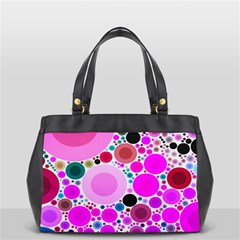 Bubble Gum Polkadot  Oversize Office Handbag (two Sides) by OCDesignss