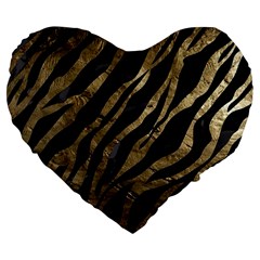 Gold Zebra  19  Premium Heart Shape Cushion by OCDesignss