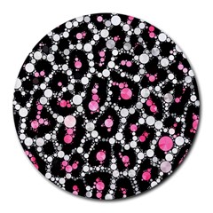 Pink Cheetah Bling 8  Mouse Pad (round) by OCDesignss