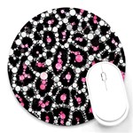 Pink Cheetah Bling 8  Mouse Pad (Round) Front