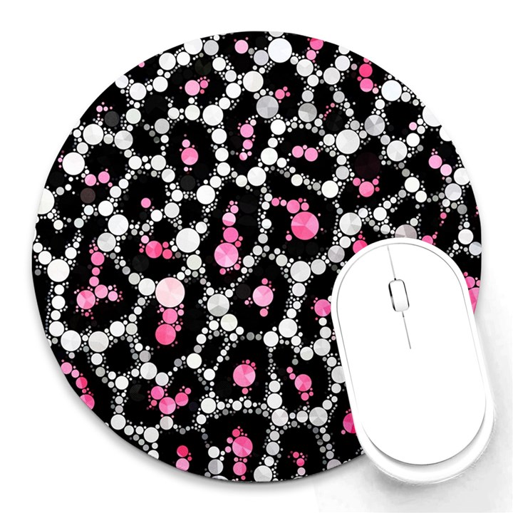 Pink Cheetah Bling 8  Mouse Pad (Round)