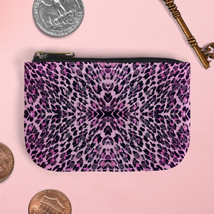 Pink Leopard  Coin Change Purse