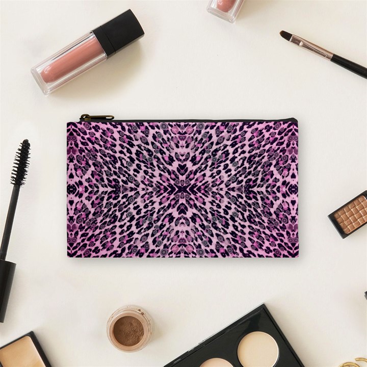 Pink Leopard  Cosmetic Bag (Small)