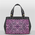 Pink Leopard  Oversize Office Handbag (Two Sides) Front