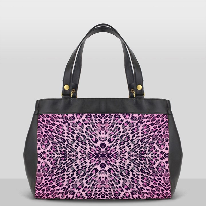 Pink Leopard  Oversize Office Handbag (Two Sides)