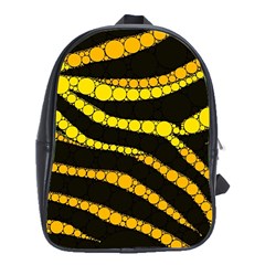 Yellow Bling Zebra  School Bag (xl) by OCDesignss