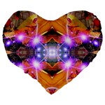 Abstract Flower Large Flano Heart Shape Cushion Back