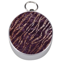 Lavender Gold Zebra  Silver Compass by OCDesignss