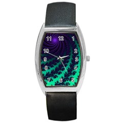 Sssssssfractal Tonneau Leather Watch by urockshop