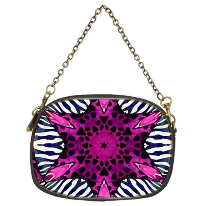 Crazy Hot Pink Zebra  Chain Purse (Two Sided) 