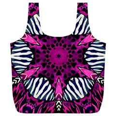 Crazy Hot Pink Zebra  Reusable Bag (xl) by OCDesignss