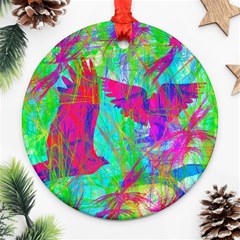 Birds In Flight Round Ornament by icarusismartdesigns