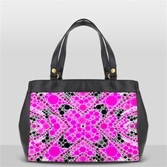 Bling Pink Black Kieledescope  Oversize Office Handbag (two Sides) by OCDesignss