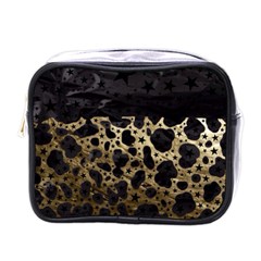 Cheetah Stars Gold  Mini Travel Toiletry Bag (one Side) by OCDesignss