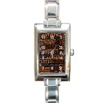 I Love Someone Autistic  Rectangular Italian Charm Watch Front