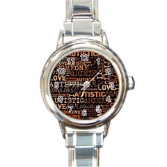 I Love Someone Autistic  Round Italian Charm Watch by OCDesignss