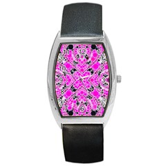 Bling Pink Black Kieledescope  Tonneau Leather Watch by OCDesignss