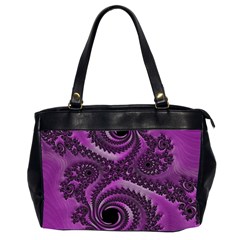 Purple Dragon Fractal  Oversize Office Handbag (two Sides) by OCDesignss