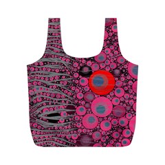 Pink Zebra Abstract Reusable Bag (m) by OCDesignss