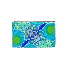 Turquoise Blue Abstract  Cosmetic Bag (small) by OCDesignss