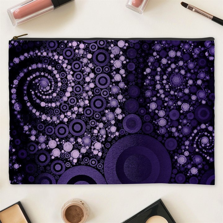 Deep Purple Swirls Cosmetic Bag (XXXL)