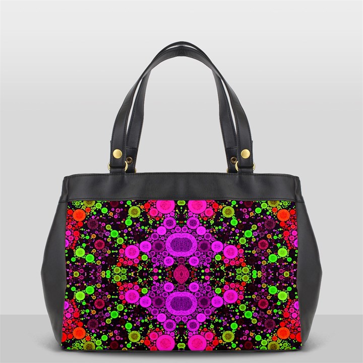 Abstract Florescent Unique  Oversize Office Handbag (Two Sides)