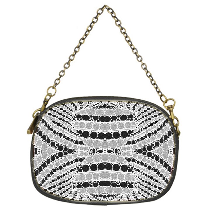 Insane Black&white Textured  Chain Purse (One Side)