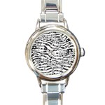 Albino Zebra Round Italian Charm Watch Front