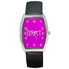 Brat Pink Tonneau Leather Watch by OCDesignss