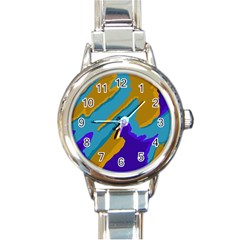 Pattern Round Italian Charm Watch by Siebenhuehner