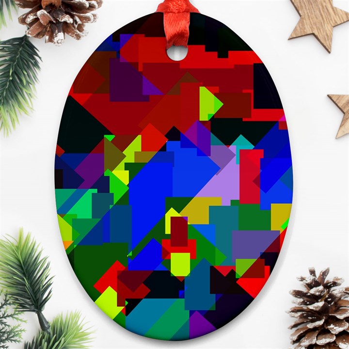 Pattern Oval Ornament (Two Sides)