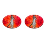 White Knight Cufflinks (Oval) Front(Pair)