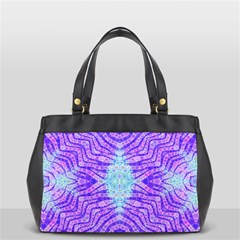 Turquoise Purple Zebra Pattern  Oversize Office Handbag (two Sides) by OCDesignss